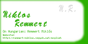 miklos remmert business card